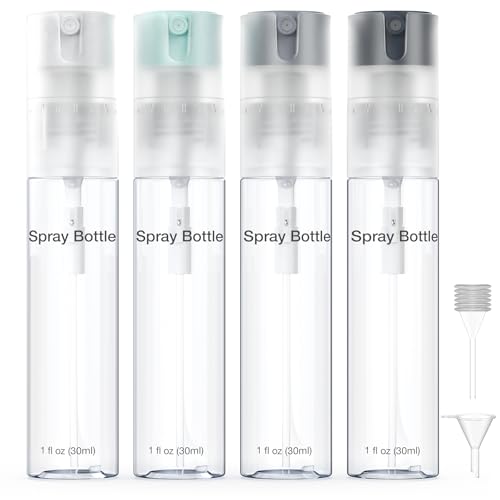 Bomeiyi 4 Pack Refillable Spray Bottle, Reversible Small Empty Spray