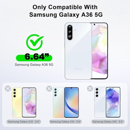 Image of SHINESTAR Back Cover for Samsung Galaxy A36 5G | Frosted Semi-Transparent Slim Case - Black | Only Compatible with Wireless Magnetic Accessories | Hard Back, Matte Finish
