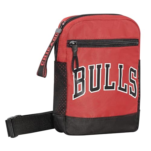 Sac à bandoulière officiel NBA pour l'école et les loisirs avec sangle rouge réglable
