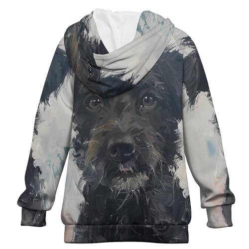 Pet Dog FaceChildren's Raglan Sleeve Hoodie, Suitable for Home And Outdoor Use12-13Y2