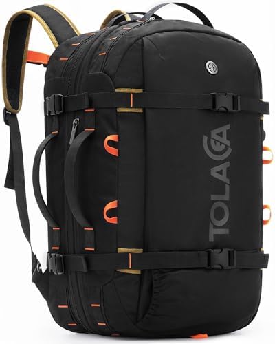 Tolaccea Travel Laptop Backpack, Large Carry on Backpack Flight Approved Convertible Duffle Luggage Bag Daypack Work Business Rucksack Fits 16
