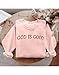 MAPICK Womens Long Sleeve Faith Sweatshirt Crewneck Fleece Sweaters Comfy Fall Fashion Outfits Winter Clothes 2025(Light Pink,Medium)