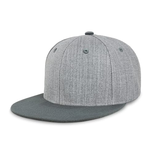 Image of CHOK.LIDS Classic Snapback Flat Bill Hat Blank Adjustable Baseball Cap | Structured high crown, flat visor, blank front for customization, adjustable snap closure, trendy everyday style