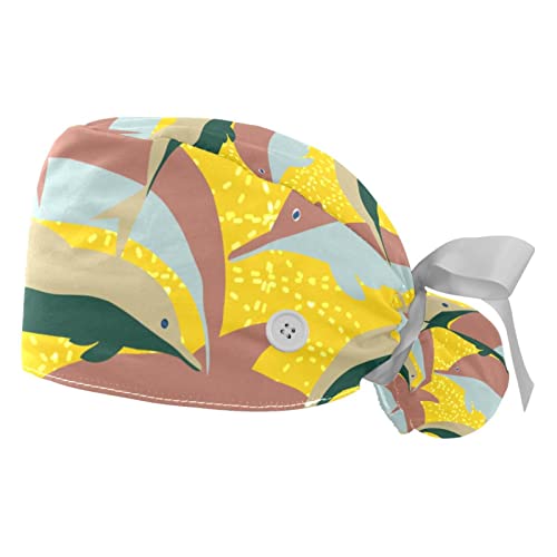 Casquettes de travail respirantes JDEZ lot de 2 chapeaux bouffants dauphins