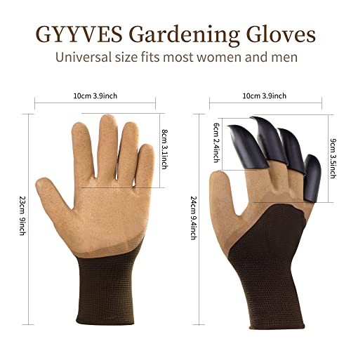Gyyves Gardening Gloves With Claws 4 Pairs Garden Yard Gardener Outdoor Work Gloves Gift For Men And Women (Medium/4 Pairs/2, Brown-4 Pairs-2) #TOP6