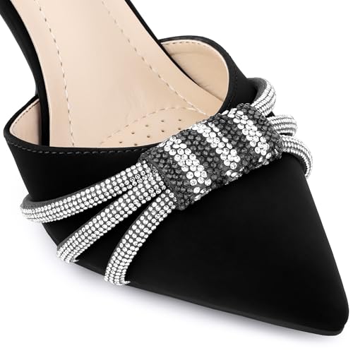 Perphy Pointed Toe Ankle Strap Rhinestone Stiletto High Heel Pumps for Women2