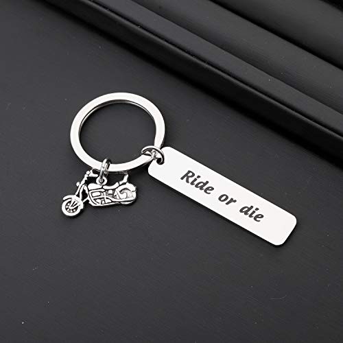 MYOSPARK Biker Ride Keychain Racer Adventure Gift Ride or Die Keychain Couples Gift4
