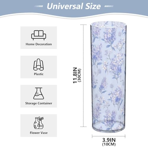 Petits vases cylindriques pour fleurs plastique violet clair moderne centres de table maison - 3