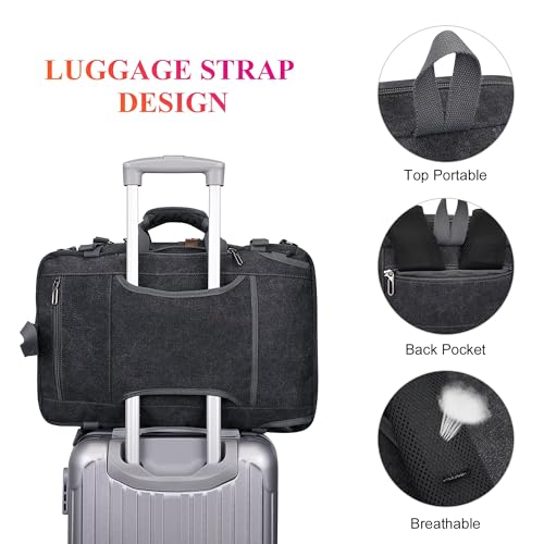 Image of WITZMAN Canvas Travel Backpack for Men Large Laptop Backpack Fit 16 inch Carry-on Airline Approved Shoulder Rucksack