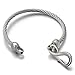 COOLSTEELANDBEYOND Stainless Steel Infinity Love Bangle Bracelet for Women