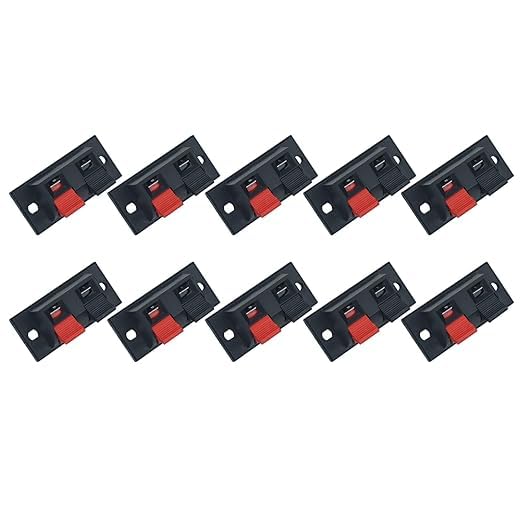 generic SP Electron 2 Way Stereo Speaker Plate Terminal Strip Push Connector Block Pack of 10Pcs-picture-17