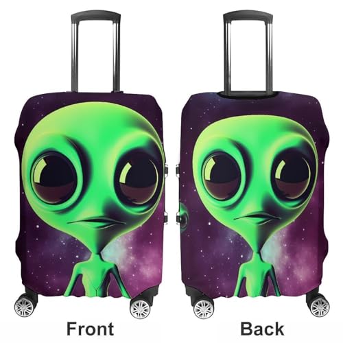 Green Alien Luggage Cover, Washable Elastic Suitcase Cover Protector Fit 18-32 Inch Luggage3
