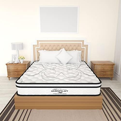 Keenstone Queen Size Mattress, Extra Firm morpilot 10 inch Memory Foam Mattress and Hybrid Innerspring, Full Bed Mattress in Box for Cool Sleep & Pressure Relief