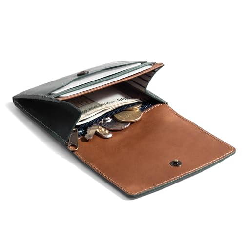 Image of DailyObjects Forest Green Fliptop Leather Cash & Card Wallet