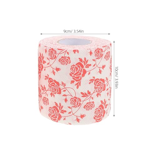 Papel higiénico floral de pulpa de madera con dos rollos resistentes 8