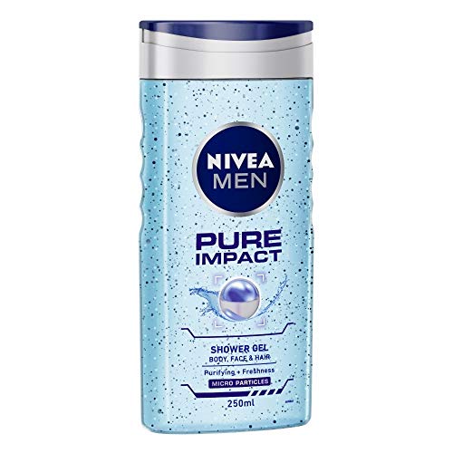 Image of Nivea Pure Impact Shower Gel for Men, 250ml (Pack of 3)