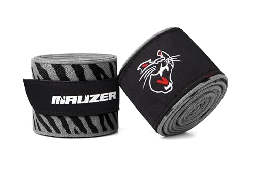 Image of Mexican-Style Boxing Hand Wraps - Breathable Stretch Cotton /Poly, 2 inch Wide with Hook & Loop, CAT Skin Graphic & Zeal to Win Slogan 2.5 Meter