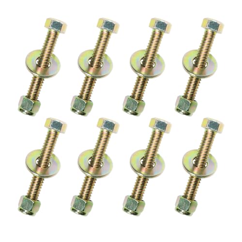Image of 1 /4 inch x 1-1 /2 inch Hex Head Bolt by Color Galvanization with Nylon Lock nut and Large Size Washer Assortment Kit,Alloy Steel,Grade 5.(8pcs Pack),by Metalsuberg