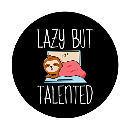 Lazy But Talented --- PopSockets Swappable PopGrip, Black - Image 3