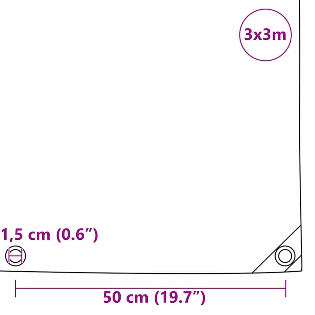 vidaXL Lona 650g / m² Beige 3 x 3 m Lona con Recubrimiento de PVC, Cubierta para jardín y terraza, Lona Resistente a la Intemperie, Tela Suave, protección Exterior