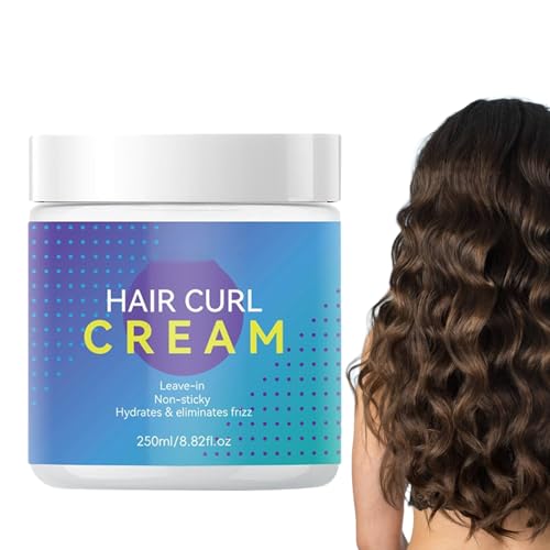 Jukeoiu Crema Definidora Para El Cabello Rizado - 250ml Acondicionador De Peinado Con Control De Frizz | Crema Hidratante para el Cabello con Elasticidad,para Casa Viaje Vacaciones Camping Viaje de