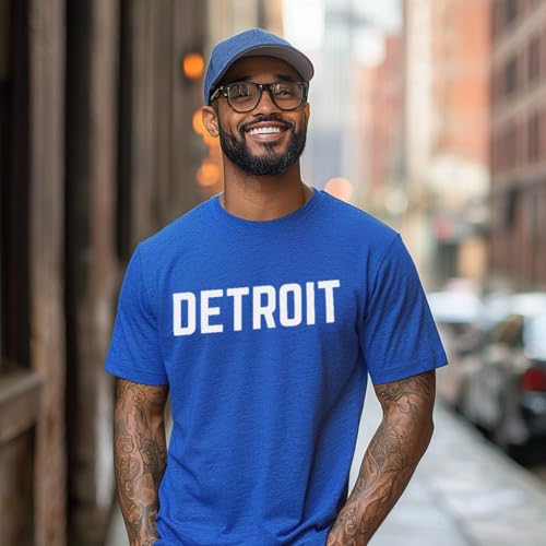 Detroit | Classic Retro City Grey Blue Red Black Detroiter 313 Cool Michigan Men Women T-Shirt4