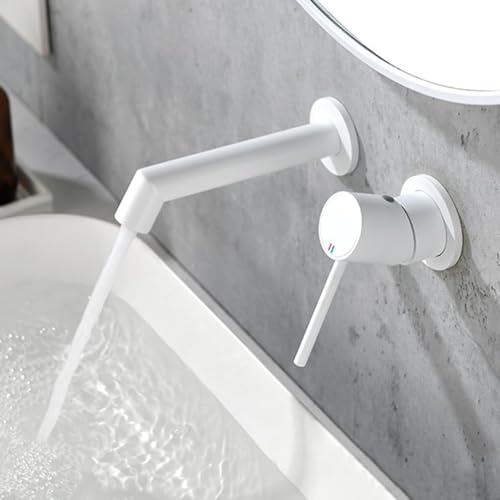 Mitigeur monocommande dissimulé en laiton blanc d'une élégance minimaliste durable
