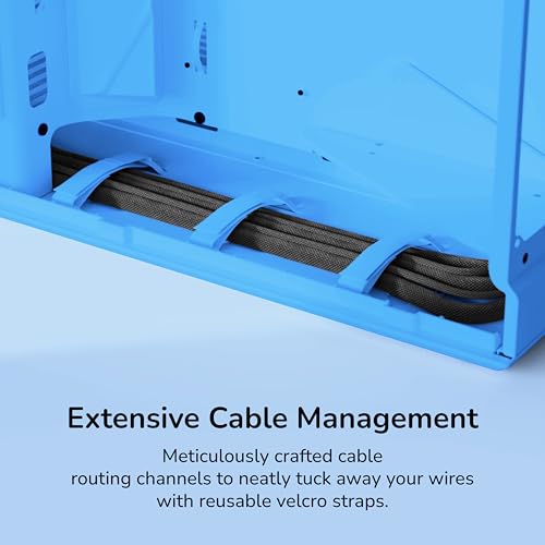Image of HYTE Y70 Modern Aesthetic Gaming PC Case -Panoramic Glass | High-Airflow Design | Cable Management | Dual Chamber ATX Mid-Tower Chassis | 10 Fan Capacity | Luxury PCIe 4.0 Riser Cable-Blueberry (Blue)
