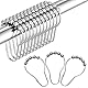 VANZAVANZU 12 Stück Edelstahl Duschvorhang Ringe Haken Rostfrei Aufhängeringe mit Gleitsystem Duschringe, Leicht Gleitende Duschvorhang Haken Duschringe für Duschvorhangstange, 70x36mm, Nickel