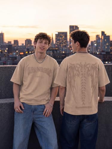 Image of EMMIOL Mens Y2k Baggy Shirts Graphic Tees Oversized Crew Neck Short Sleeve Streetwear Tshirts Summer Tops 2026