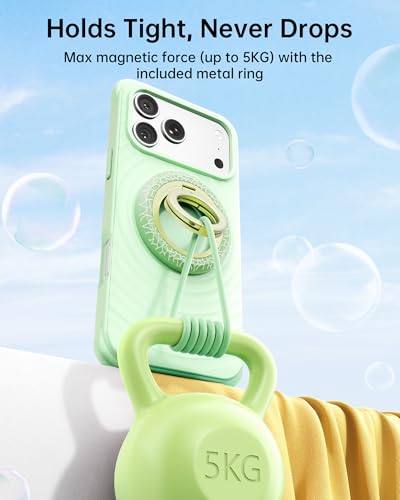 Image of SYNCWIRE Magnetic Phone Ring Holder, for MagSafe Phone Grip Stand Kickstand | 360 Rotation, Double-Sided Magnet, Cell Phone Grip Finger Holder, for iPhone 17 16 15 14 13 12 Pro Max, MagSafe Accessories