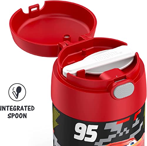 Image of THERMOS FUNTAINER Insulated Food Jar, 10 Ounce, Kid Friendly Food Jar with Foldable Spoon, Cars