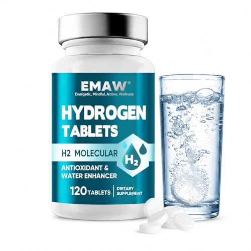 Hydrogen Water Tablets H2 Molecular Hydrogen Tablets for Drinking Water Supports Energy Metabolism Cognitive & Antioxidant 120 Count