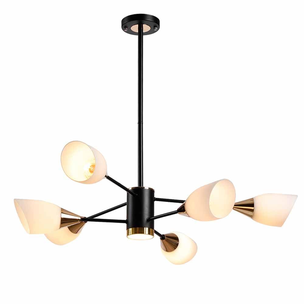 Lustre moderne vintage en métal noir pour réchauffer l'ambiance du salon familial