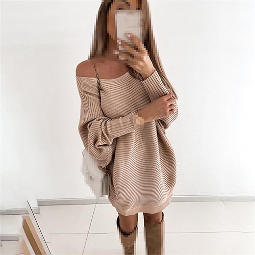 Women Sexy Long Sleeve Sweater Dress Spring Loose Casual Knitted Top3