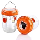 BEE Coline Wasp Trap - Wasp Killer 2 Packs - Fruit Fly Trap for Wasp, Bee, Gnats, Hornets and Flying Insect - Solar Powered Panel Bee Trap Outdoor