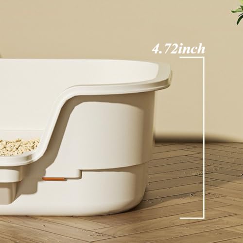 Arenero semi cerrado extra grande para gatos, entrada baja y lados altos miniatura 7
