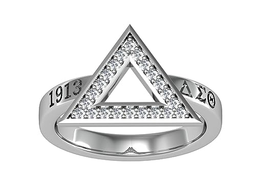 DELTA SIGMA THETA STERLING SILVER TRIANGLE RING DST-R002
