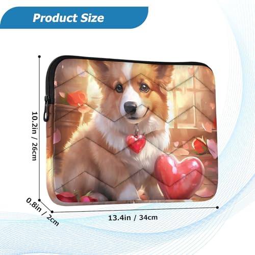 Funda para laptop 13-14 pulgadas a prueba de agua con diseño de corgi miniatura 3