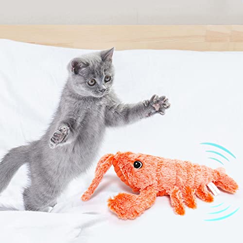 Brinquedo brinquedo elétrico pulando gato brinquedo camarão gato pelúcia brinquedo carregamento USB