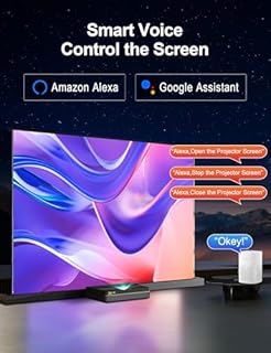 IN&VI Schermo per proiettore motorizzato da 100 pollici per proiettori a ottica ultra corta, schermo per proiettore motorizzato 4KUltra HD attivo, schermo cinematografico ALR CLR per Home Theater