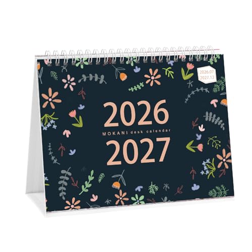 Desk Calendar 2026-2027 Monthly Desktop Calendar(Jul. 2026 - Dec. 2027 10 x 8.25) Standing Flip Calendar with Thick Paper Academic Year Standing Desk Calendar with Planner Stickers
