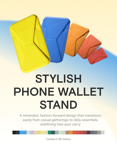 Image of MOFT Magnetic Wallet Stand Compatible with iPhone 17 /16 /15 /14 /13 /12 Series, Angle Adjustment & Magsafe Compatible MOVAS Phone Stand,Neon