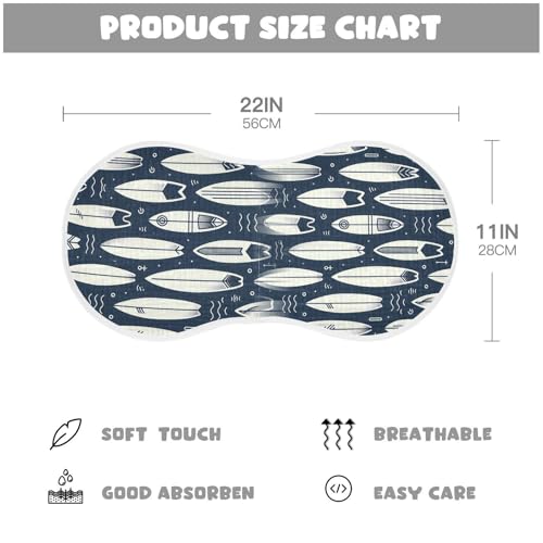 Muslin Baby Burp Cloths Set of 1, Soft Absorbent Surfboards Cotton Burping Cloth, Milk Spit Up Rags for Newborn Unisex, 22 x 11 Inch4