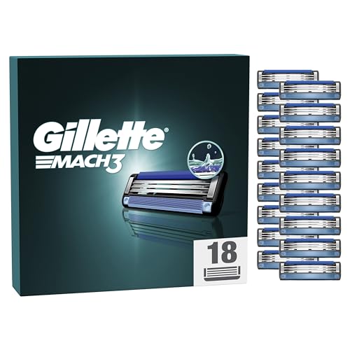Gillette Mach3 Rasierklingen für Rasierer, 18 Ersatzklingen für Nassrasierer Herren mit 3-fach Klinge