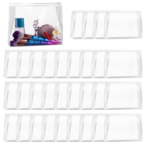 50 PCS Mini Clear Makeup Bag,Small Clear Zipper Pouch Travel Bag for Toiletries Plastic Cosmetic Organizer Waterproof，for Swimsuit Bikini Travel Vacation(7.9 x 5.9 x 2 Inch)