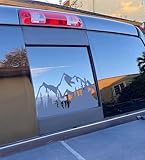Xinghe for Chevy Silverado GMC Sierra 2019–2025, Rear Middle Window American Flag Decal, Matte Black USA Flag Vinyl for Truck Back Glass, Patriotic Rear Window Sticker Accessories