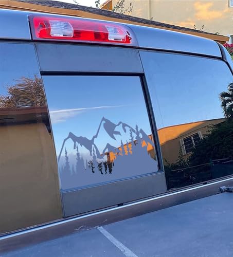 Image of Xinghe for Chevy Silverado GMC Sierra 2019-2026 Rear Middle Window American Flag Decal, Matte Black USA Flag Vinyl for Truck Back Glass, Patriotic Rear Window Sticker Accessories