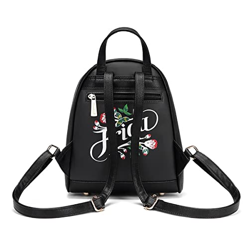 Frida Kahlo Cartoon Licensed Backpack Flower Collection Bag - FA930 (Red)3