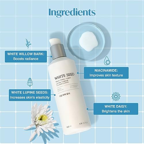 The Face Shop White Seed Brightening Toner with Lupin Seed, Daisy, Niacinamide, Moisturizing & Brightening - Image 5
